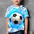 billige Sett med gutteklær-Gutt 3D Grafisk Fotball T skjorte Kortermet 3D-utskrift Sommer Aktiv Polyester Barn 4-12 år Dagligdagstøy Normal
