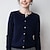 cheap Sweaters-Women&#039;s Sweater Cardigan Sweater Crew Neck Knit Cotton Button Thin Fall Winter Home Going out Casual Daily Stylish Long Sleeve Solid Color Black Navy Blue Gray S M L