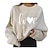 billige Hættetrøjer &amp; sweatshirts-kvinders sweatshirt rundhalsede langærmede toppe kærlighedsbreve hjerteprintet pullover teen piger jumperbluse