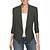 billige Blazere-kvinders cardigan arbejdskontor blazer ensfarvet revers langærmet top åben front kort jakke frakke (sort, xxxl)