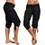 preiswerte Lauf- und Joggingkleidung-Damen Capri Jogger Jersey Jogginghose Cropped Jogger Laufhose Lounge Loose Fit Yoga Pant Lace Up Ankle Black