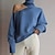 cheap Hoodies &amp; Sweatshirts-Women&#039;s Pullover Sweater Solid Color Leopard Knitted Stylish Long Sleeve Sweater Cardigans Fall Turtleneck Blue Black Brown / Going out