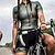 abordables Ropa de ciclismo-Mujer Jersey de ciclismo con pantalones cortos Traje de triatlón Manga Corta Ciclismo de Montaña Ciclismo de Pista Blanco Negro Verde Retazos Bicicleta Licra Poliéster Trajes de Yoga Transpirable