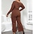 cheap Plus Size Jumpsuits-Women&#039;s Plus Size Jumpsuit Bow Long Sleeve Solid Colored Fall Summer Basic Brown L XL 2XL 3XL 4XL / One Shoulder