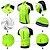 cheap Cycling Clothing-21Grams Men&#039;s Short Sleeve Cycling Jersey with Bib Shorts Mountain Bike MTB Road Bike Cycling Green Yellow Light Green Bike Breathable Quick Dry Back Pocket Clothing Suit Lycra Sports Patterned