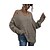 billige Sweaters-Dame bluse Helfarve Langærmet Sweater Cardigans Med stropper Kakifarvet Mørkegrå Rød / Tør flad