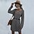 cheap Sweaters-Women&#039;s Pullover Dress Solid Color Knitted Stylish One Piece Long Sleeve Sweater Cardigans Fall Winter V Neck Dark Gray Beige