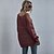 billige Sweaters-Dame bluse Helfarve Langærmet Sweater Cardigans Med stropper Kakifarvet Mørkegrå Rød / Tør flad