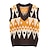 cheap Sweaters-Women&#039;s Vest Geometic Classic Style Casual Sleeveless Sweater Cardigans Fall Winter V Neck Orange Red