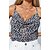 cheap Tank Tops-Women&#039;s Beach Tank Top Vest Leopard Flower V Neck Print Basic Streetwear Tops Blue Blushing Pink Light Brown