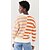 cheap Cardigans-Women&#039;s Cardigan Stripes Knitted Basic Casual Long Sleeve Loose Sweater Cardigans Fall Winter Open Front Orange White Black / Holiday