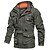 cheap Softshell, Fleece &amp; Hiking Jacket-Men&#039;s Hoodie Jacket Hiking Softshell Jacket Military Tactical Jacket Outdoor Thermal Warm Windproof Quick Dry Lightweight Outerwear Windbreaker Trench Coat Fishing Climbing Running Military color