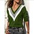 billige damesweaters-Dame bluse Bluse Stribe Afslappet Langærmet Regulær Sweater Cardigans Forår Sommer V-hals Blå Grøn Sort