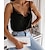 cheap Tank Tops-Women&#039;s Tank Top Camisole Going Out Tops Summer Tops Black White Patchwork Lace Trims Plain Daily Holiday Sleeveless V Neck Streetwear Basic Sexy Regular S