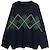 cheap Hoodies &amp; Sweatshirts-Women&#039;s Pullover Sweater Jumper Knit Knitted Tunic Crew Neck Plaid Daily Holiday Stylish Basic Essential Drop Shoulder Fall Winter Black Dark Blue One-Size / Long Sleeve / Casual / Regular Fit