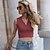 cheap Sweaters-Women&#039;s Vest Solid Color Short Sleeve Sweater Cardigans V Neck Light Blue Rust Red Blushing Pink
