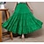 abordables Skirts-Mujer Falda Columpio Algodón Verde Trébol Morado Rojo Faldas Frunce Otoño Calle Vacaciones Moda Tamaño Único