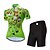 cheap Cycling Clothing-21Grams Women&#039;s Short Sleeve Cycling Jersey with Shorts Mountain Bike MTB Road Bike Cycling Green Yellow Rosy Pink Graphic Patterned Floral Botanical Bike Spandex Polyester Clothing Suit 3D Pad