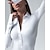 cheap Tops &amp; Blouses-Women&#039;s Bodysuit Black Brown White Button Plain Casual Long Sleeve Shirt Collar Basic S