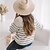 cheap Sweaters-Women&#039;s Pullover Sweater Striped Knitted Stylish Long Sleeve Loose Sweater Cardigans Fall Spring Crew Neck White