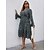 cheap Plus Size Dresses-Women&#039;s Plus Size Print A Line Dress V Neck Long Sleeve Casual Fall Spring Casual Daily Midi Dress Dress