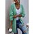 cheap Cardigans-Women&#039;s Cardigan Solid Color Pocket Knitted Basic Casual Chunky Long Sleeve Loose Sweater Cardigans Fall Winter Open Front Green White Black / Going out