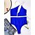 preiswerte Einteiler-Damen Badeanzug Ein Stück Normal Bademode Glatt Ausgeschnitten Ein-Schulter Schwarz Rote Königsblau Bodysuit Badeanzüge Strandbekleidung Sommer Sport