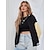 cheap Coats &amp; Trench Coats-Women&#039;s Jacket Fall Winter Sport Daily Regular Coat Round Neck Zipper Adjustable Slim Sporty Casual Jacket Long Sleeve Patchwork Solid Color Black / Without Lining