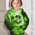 cheap Boys&#039; Hoodies &amp; Sweatshirts-Kids Boys&#039; Hoodie Long Sleeve Skull 3D Print Green Children Tops Active Fall Regular Fit 4-12 Years