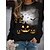 cheap Hoodies &amp; Sweatshirts-Women&#039;s 3D Graphic Prints Pumpkin Sweatshirt Pullover Print 3D Print Halloween Sports Active Streetwear Hoodies Sweatshirts  Black