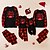 cheap New Arrivals-Christmas Pajamas Family Look Christmas Gifts Plaid Letter Patchwork Black Gray Long Sleeve Adorable Matching Outfits / Fall / Print