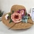 cheap Hats-Women&#039;s Elegant &amp; Luxurious Party Wedding Special Occasion Straw Hat Flower Flower Beige Pink Hat Portable Sun Protection Ultraviolet Resistant / Casual / Khaki / Fall / Spring / Summer