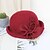 cheap Hats-Women&#039;s Bucket Hat Flower Party Wedding Special Occasion Wine Black Flower Hat / Red / Fall / Winter / Spring / Holiday
