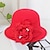 cheap Hats-Women&#039;s Artistic / Retro Party Wedding Special Occasion Party Hat Flower Flower Wine Black Hat Portable Sun Protection Ultraviolet Resistant / Red / Fall / Winter / Spring / Vintage