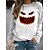 billige Hættetrøjer &amp; sweatshirts-Dame Tekst Græskar Sweatshirt bluse Trykt mønster 3D-udskrivning Halloween Sport Aktiv Gade Hættetrøjer Sweatshirts Orange Hvid Sort