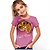 baratos Camisetas &amp; Blusas Para Meninas-Infantil Para Meninas Gráfico Impressão 3D Manga Curta Ativo 3-12 anos Rosa Amarelo Arco-íris