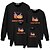 cheap New Arrivals-Family Look Halloween Cotton Tops Sweatshirt Athleisure Pumpkin Bat Letter Print White Black Red Long Sleeve Basic Matching Outfits / Fall / Spring / Cute