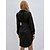 cheap Women&#039;s Clothing-Women&#039;s Knee Length Dress Shirt Dress Black Long Sleeve Button Solid Color Shirt Collar Fall Spring Work Vintage 2021 S M L XL