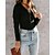 economico Shoes &amp; Accessories-Per donna Blusa Camicia Manica lunga Liscio A V Collage Casuale Top Vino Grigio Bianco