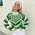 cheap Hoodies &amp; Sweatshirts-Women&#039;s Pullover Sweater Pullover Jumper Jumper Knit Print Turtleneck Heart Birthday Holiday Stylish Casual Fall Winter Green Blue S M L / Cotton / Long Sleeve / Regular Fit / Cotton