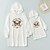 cheap New Arrivals-Dresses Mommy and Me Daily Floral Butterfly Letter Print White Above Knee Long Sleeve Daily Matching Outfits / Fall / Winter / Cute