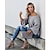 cheap Sweaters &amp; Cardigans-Women&#039;s Sweater Pullover Solid Color Classic Style Basic Casual Long Sleeve Loose Sweater Cardigans Fall Spring V Neck Black Grey Rose Red / Holiday