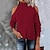 cheap Sweaters-Women&#039;s Pullover Sweater Solid Color Knitted Casual Soft Long Sleeve Regular Fit Sweater Cardigans Fall Winter Turtleneck Wine Red Blue Yellow