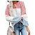 cheap Sweaters &amp; Cardigans-Women&#039;s Sweater Color Block Knitted Casual Long Sleeve Loose Sweater Cardigans Winter Crew Neck Blue Pink Black / Going out