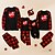cheap New Arrivals-Christmas Pajamas Family Look Christmas Gifts Plaid Letter Patchwork Black White Long Sleeve Daily Matching Outfits / Fall / Print