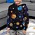 billige Hættetrøjer og sweatshirts til drenge-Drenge 3D Galakse Plads Hattetrøje Langærmet 3D-udskrivning Efterår Aktiv Polyester Børn 4-12 år Regulær