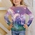 abordables Pulls à Capuche &amp; Sweats pour Garçons-T-shirt Fille Enfants Manches Longues 3D effet Licorne Cheval Rose Claire Enfants Hauts Automne Actif Standard 4-12 ans