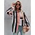 economico Tops &amp; Blouses-Per donna A strisce Giornaliero Ufficio Manica lunga Camicia Colletto Stampa Essenziale Vintage Top Rosa S