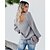 cheap Sweaters &amp; Cardigans-Women&#039;s Sweater Pullover Solid Color Classic Style Basic Casual Long Sleeve Loose Sweater Cardigans Fall Spring V Neck Black Grey Rose Red / Holiday