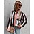 cheap Tops &amp; Blouses-Women&#039;s Striped Daily Work Long Sleeve Shirt Shirt Collar Print Basic Essential Vintage Tops Pink S